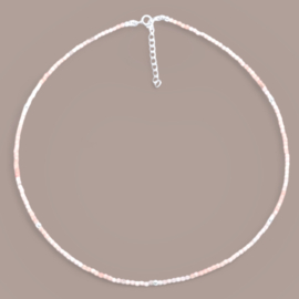 Pink Opal Necklace Sterling Silver