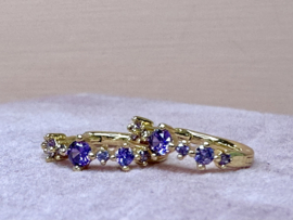 Lila Zircon Hoops - Gold Plated