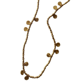 Beaded Brass Boho Necklace