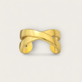 Cross Ear Cuff Gold Vermeil