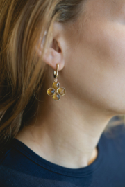 Golden Bloom Citrien Oorbellen - Gold Plated