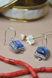 Indra Laut Kyaniet Oorbellen - Sterling Zilver