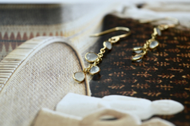 Chalcedoon Chain Oorbellen - Gold Vermeil