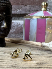 Summer Heart Studs Gold Vermeil
