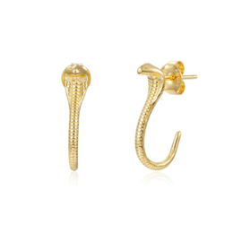 Snake Oorknopjes - Gold Vermeil