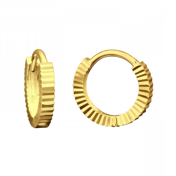 Diamond Cut Hoops Gold Vermeil