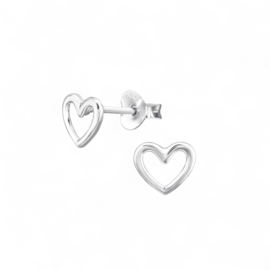 Heart Studs Sterling Silver