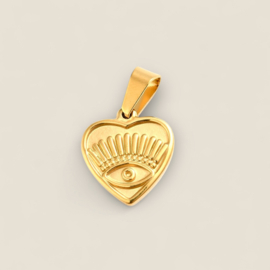 Heart & Eye Pendant Stainless Steel