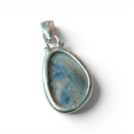 Blauwe Scheeliet Hanger - Sterling Zilver