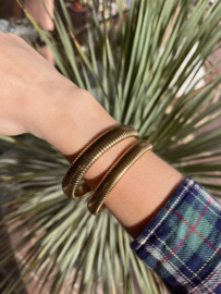 Ribbel Design Bangle - Stainless Steel Goud