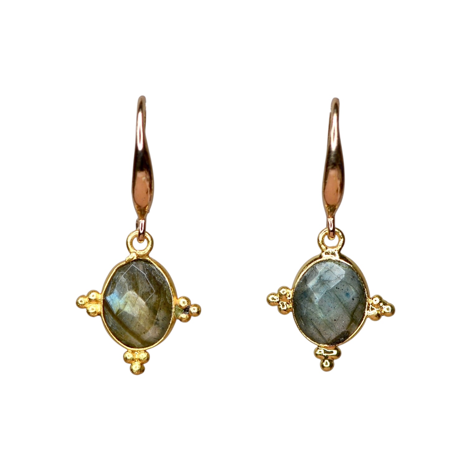 Sona Rani Labradorite Earrings Gold Plated