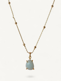 Amazoniet Amora Ketting - Gold Plated
