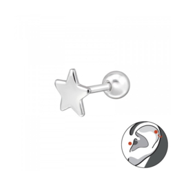 Star Piercing Sterling Silver
