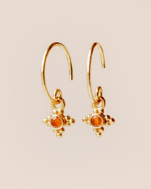 Hanging Red Agate Gold Vermeil Earrings / Muja Juma