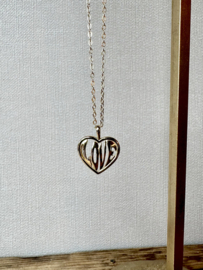 Love Heart Necklace Gold Vermeil