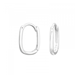 Oval Base Hoops Sterling Silver Oorbellen