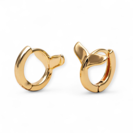 Whale Tail Huggies Gold Plated