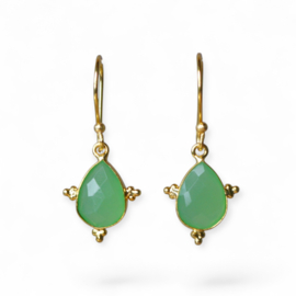 Seraya Prehnite Earrings Gold Plated