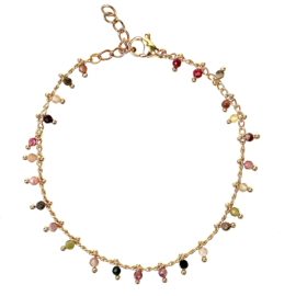 Tourmaline Beads Gold Plated Bracelet / Armband