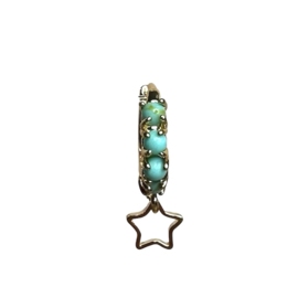 Turquoise Star Hoop Gold Plated