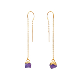 Rocky Amethyst Gold Vermeil Earchains