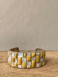 Jasper & Mother of Pearl Bangle Sterling Silver