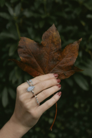 Gemstone Beaded Ring Sterling Silver