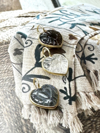 Gemstone Heart Pendant Gold Vermeil