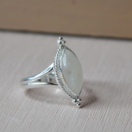 Moonstone Star Gazer Ring Sterling Silver