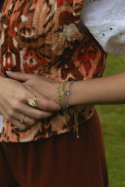 Beaded Flowers Bracelet / Earth Tones