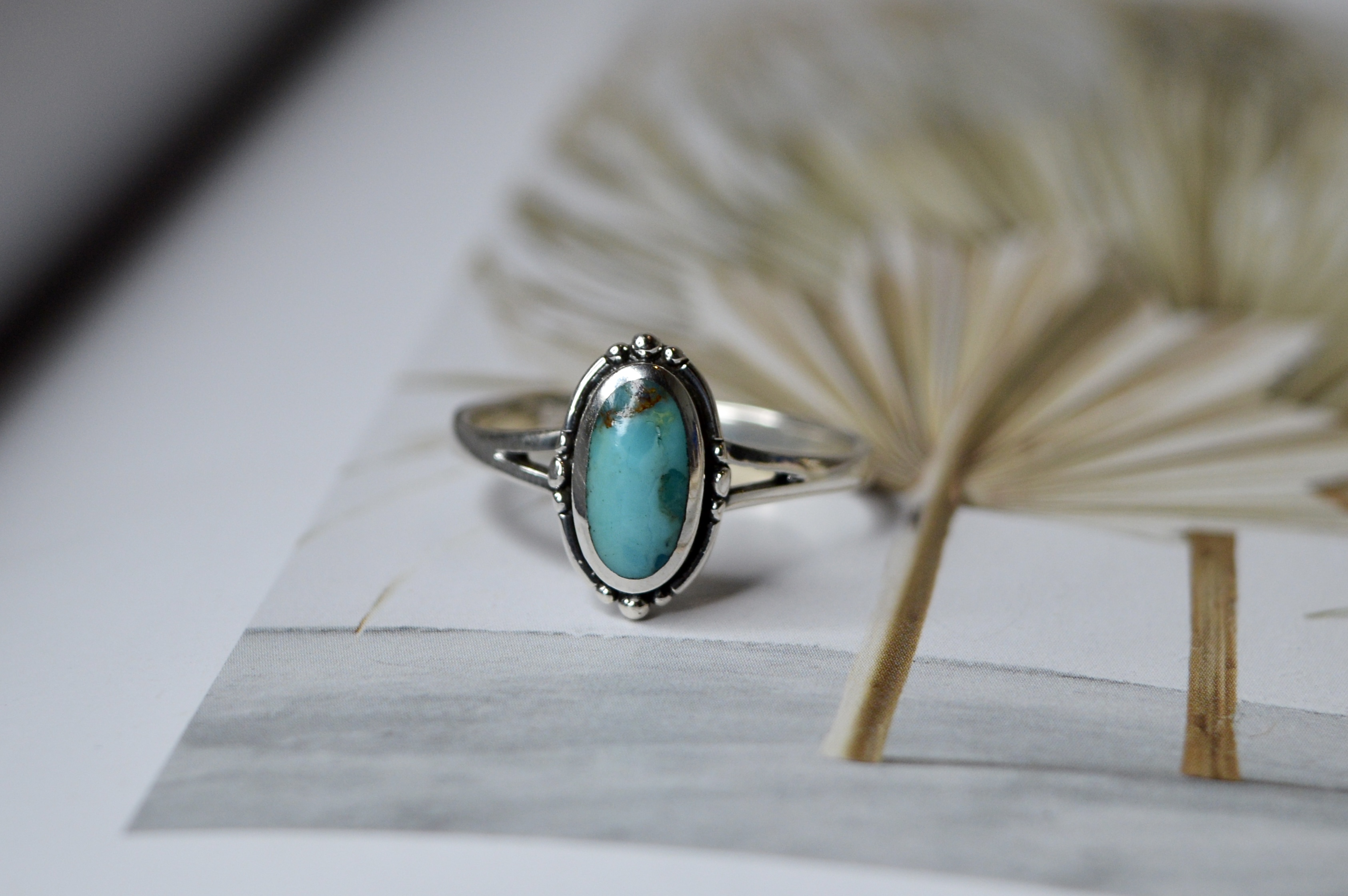 Native Mohave Turquoise Ring Sterling Silver