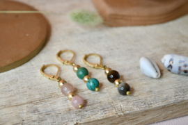 Turkoois Oorbel - Gold Plated