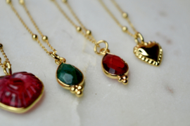 Sundara Roze Toermalijn Ketting - Gold Plated