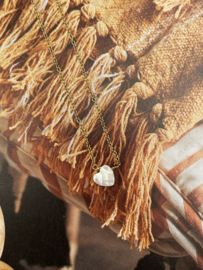 Mother of Pearl Heart Necklace Gold Vermeil
