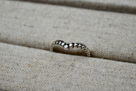 Dotted Chevron Ring Sterling Silver