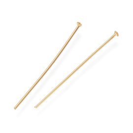 Kettelstaafjes RVS Goud 45x0,7 mm, ±13 st.