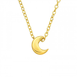Tiny Moon Necklace Gold Vermeil