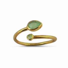 Aqua Chalcedony  Ring Gold Vermeil