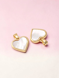 Parelmoer Celestial Heart Hanger - Gold Plated