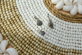 Banded Shell Pendant / Sterling Silver