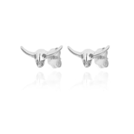 Bull Head Ear Studs Sterling Silver Oorstekers