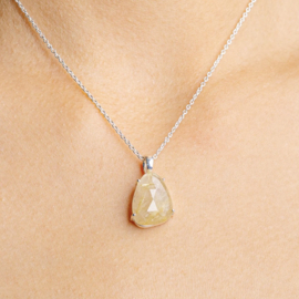 Ritulated Quartz Necklace Sterling Silver