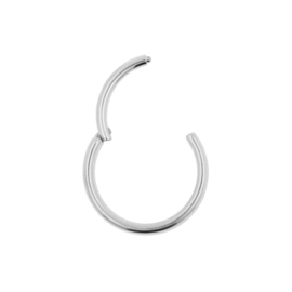 Dubbele Click Ring Piercing - Titanium Zilver