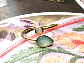Aqua Chalcedony  Ring Gold Vermeil