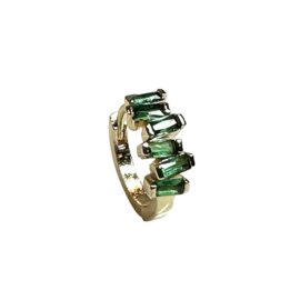 Emerald CZ Hoop Gold Plated