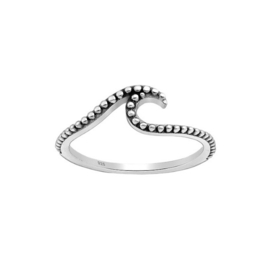 Dotted Wave Ring Sterling Silver