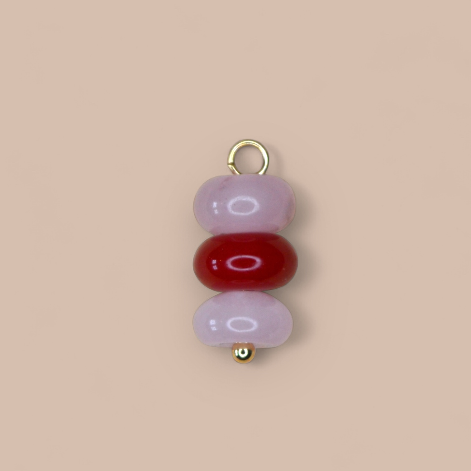 Jade 3-Stone Pendant Pink/ Red