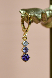 Purple Ombre Drop Oorbel  - Gold Plated