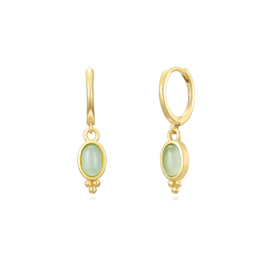 Oval Chalcedony Hoops Gold Vermeil Oorbellen