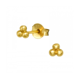 3-Dots Studs Gold Vermeil Oorstekers